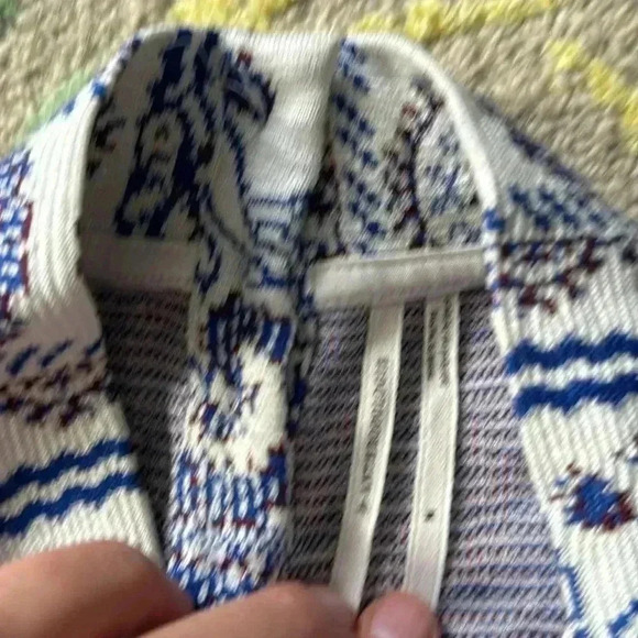 Anthropologie sleeveless mock turtleneck retro 60s tapestry top medium - Picture 2 of 6